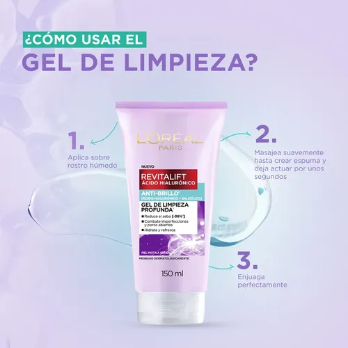 Gel De Limpieza Revitalif Acido Hialuronico Oil Control Momento De Aplicación Día/noche Tipo De Piel Grasa