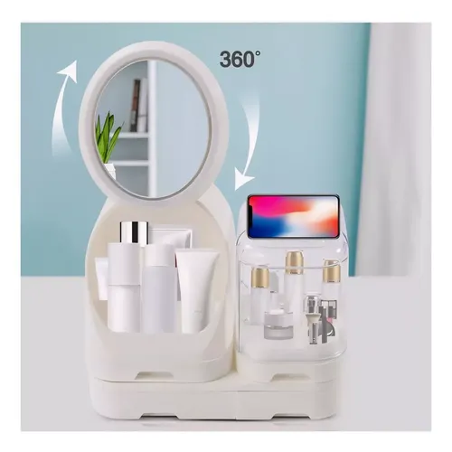 Organizador Para Cosmeticos Y Maquillaje Espejo Cajones Full