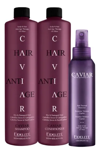 Kit Fidelite Caviar Cabellos Secos Shampoo Acond Protector