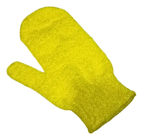 Guante Exfoliante Corporal Fibra Sintética Amarillo Reutilizable CL