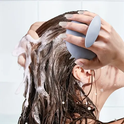 Cepillo De Silicona Para Champú, Masajeador De Cuero Cabellu
