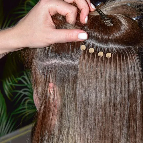Extensiones De Cabello Con Microanillos Y Cuentas Para Human