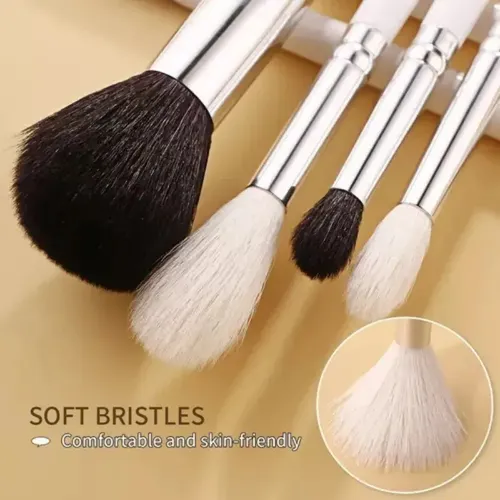 1 Para Sjx Juego De Brochas De Maquillaje White Silver 24