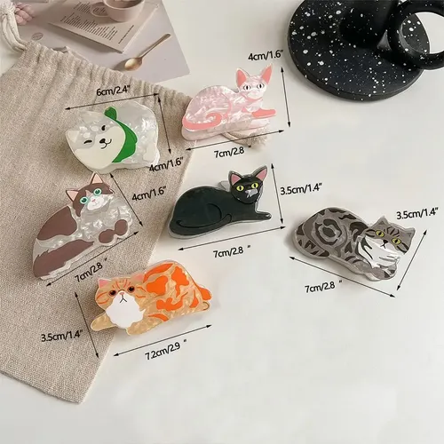 Set De 6 Pinzas For El Pelo De Gato For Accesorios De Moda