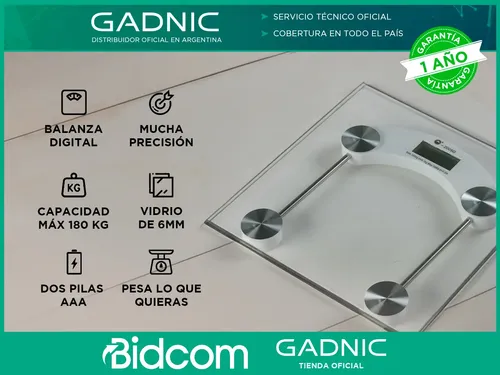 Balanza Digital De Vidrio De Baño Personal Max 180kg
