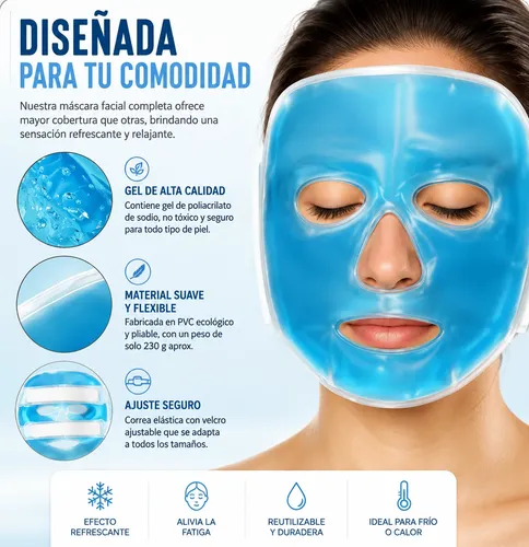 Mascarilla Facial Gel Frio Desinflamatorias Todas Las Pieles