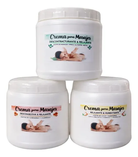 Combo 3 Cremas Para Masajes 500 Grs Descontracturantes Caba
