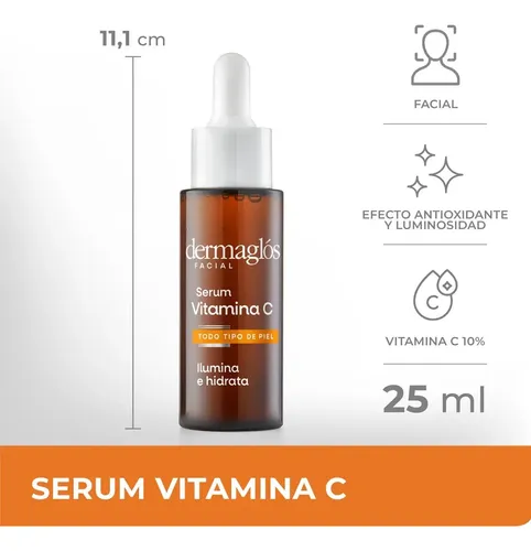 Pack X2 Dermaglós Serum Vitamina C Facial 25 Ml Todo Tipo De Piel Día/noche