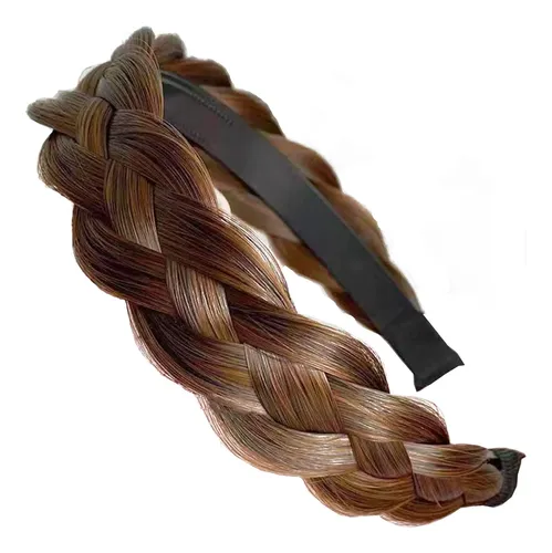 ; Diadema Trenzada De Pelo Sintético De 4 Mechones, Diadema