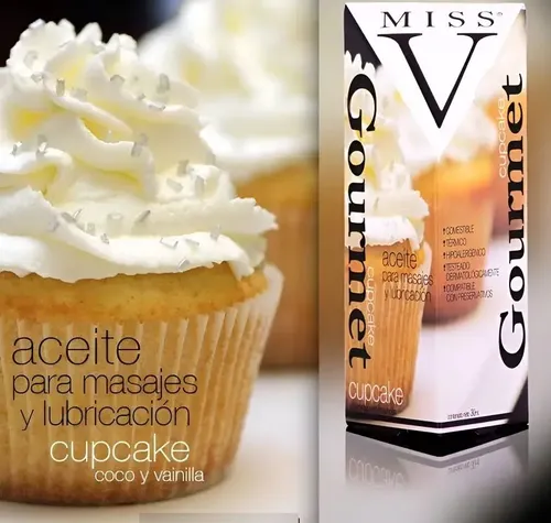 Aceite Lubricante Masaje Corporal Miss V Gourmet Cupcake