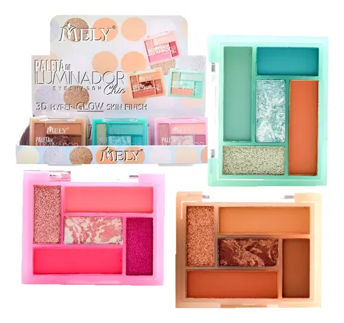 Paleta 5 Sombras Mixtas Pocket Mely Modelo Iluminador Chic