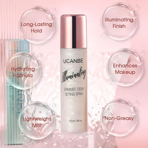 Spray Fijador Brillo Ucanbe Shimmer Dewy 120 Ml