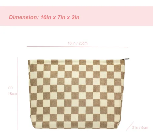 Bolsa De Maquillaje Pazimiik De Pana Con Cierre Grande Para