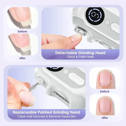 Cortauñas Eléctrico 4 En 1 Manicura Con Luz Uv