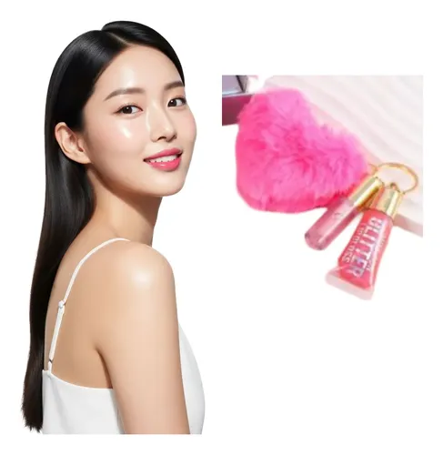 Bálsamo Labial Labios Corazón Llavero Nuevo Cute Rosa Pro