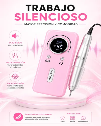 Torno Pulidor Uñas Profesional 45000 Rpm Portátil Manicura