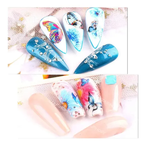 Pegatinas Para Uñas Press On Mariposa 30 Piezas