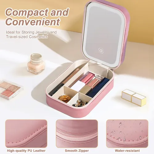 Estuche Pequeño For Espejo De Maquillaje Led De Viaje Con 3