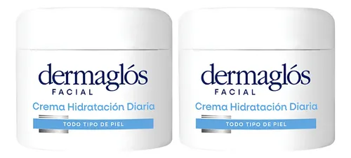 Combo X2 Crema Facial Hidratante Dermaglós 50g Todo Tipo De Piel Día/noche