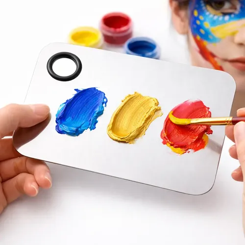 Paleta De Metal Mezcladora Para Maquillaje Uso Artistico