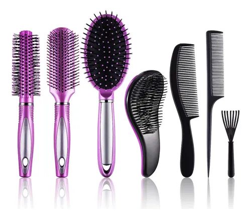Juego De Cepillos Para Peinar Cabello Siquk 7 Piezas