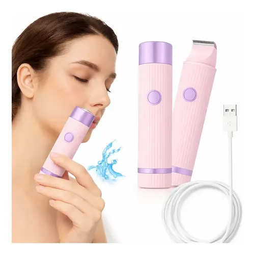 Depiladora Eléctrica Facial Recargable Con Recortadora Mujer