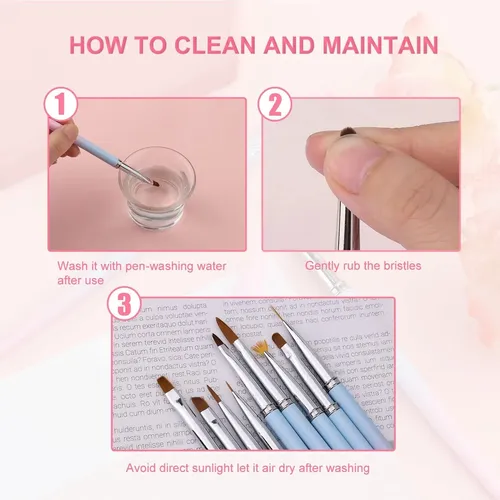 Kit De 15 Pinceles Para Uñas Con Tapa Gel Y Acrilico