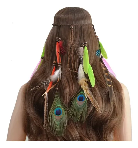 2pcs Diadema De Pelo Con Plumas De Pavo Real Fascinator .