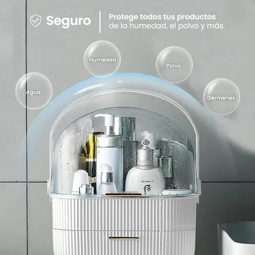 Raitot organizador de maquillaje portatil escritorio porta cosmetico color blanco