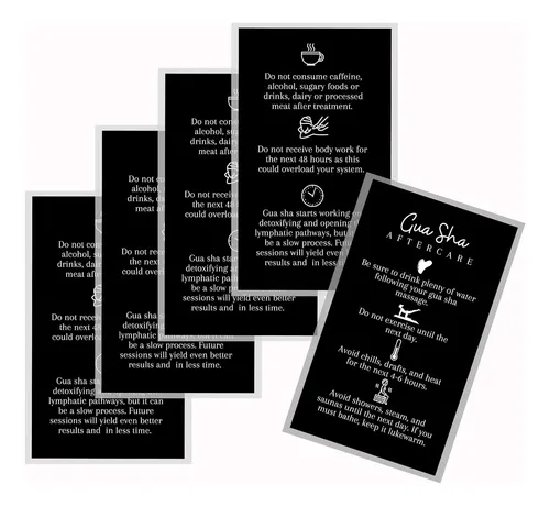 Tarjetas Gua Sha Negras Para Cuidado Facial Y Corporal 50 U