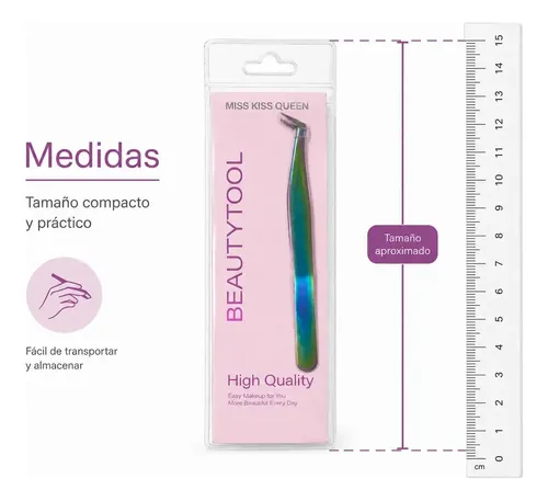 Pinza Cejas Y Pestañas Acero Inoxidable Punta Curva