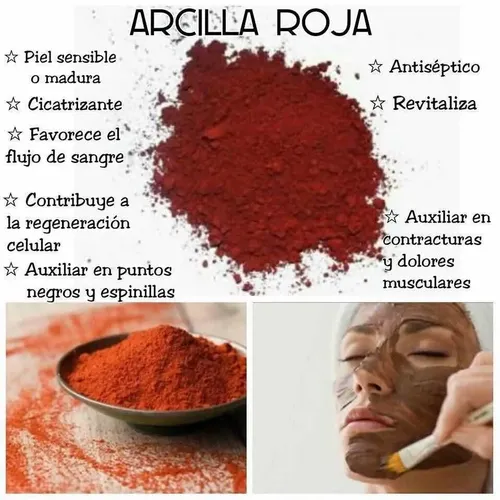 Arcilla Roja Purifica Detox Desinflama 1000 Grs