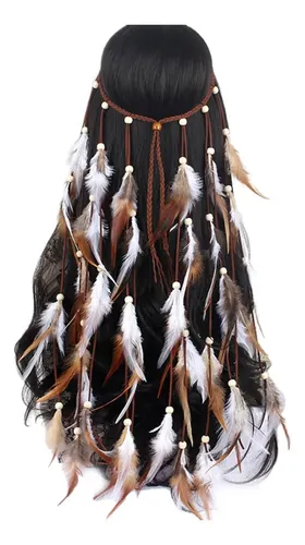 Diadema De Plumas Vip Fsfs Para Mujer, Extensiones De Cabell