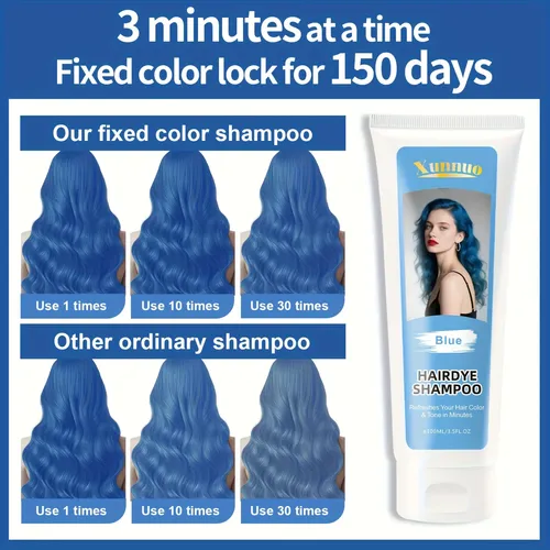 Tinte Shampoo Azul Para Fijar Y Proteger, Efecto Duradero