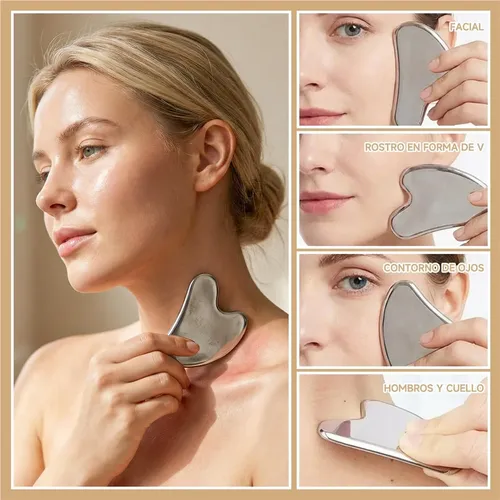 Gua Sha Facial De Acero Inoxidable Para Masaje Y Acupuntura
