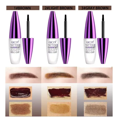 Qicyi Gel Tatuaje Para Cejas Resistente Al Agua Easy Marrón Claro