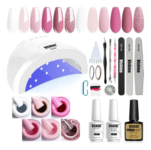 Kit De Esmalte En Gel Y Lámpara Uv Led 48w Vishine Sunone