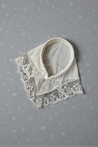 Diadema Vincha Con Pañuelo Bandana Cubre Sol Pelo Gasa Tul Blanco