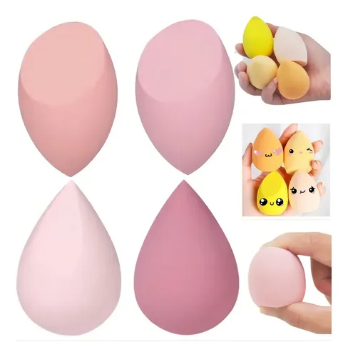Kit De 4 Esponjas Para Maquillaje, Aplicador Base Blender