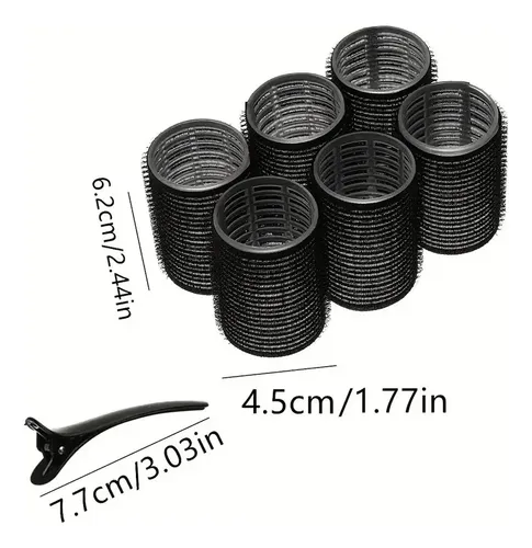 A 12 Pzs Rizadores Cabello Sin Calor + Pinzas Tubos Peinado