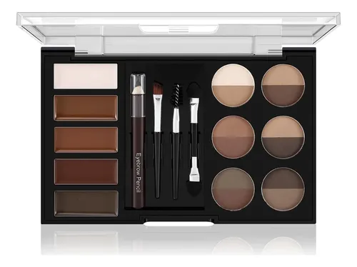 Kit De Cejas: Paleta 12 Colores, 5 Máscaras, Plantillas Y