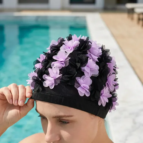 Gorro De Baño Floral Para Mujer, Moderno Turbante Retro Para