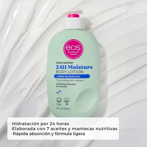 Eos Shea Better Loción Corporal Pistacho Cream 473 Ml | Hidratación 24 Horas Con Manteca De Karité Natural, Aroma De… Crema De Pistachio