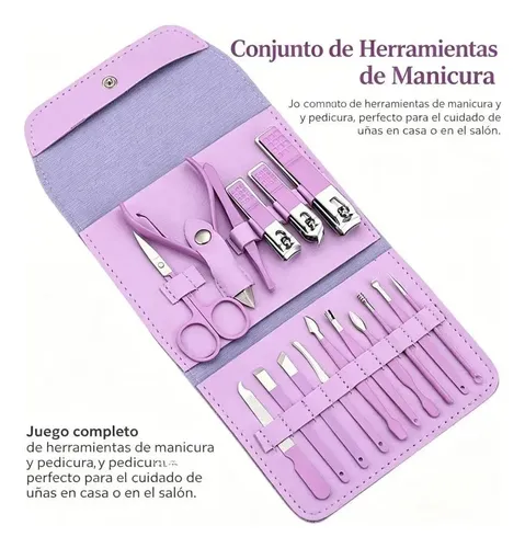 Juego De Manicura 16 Piezas Acero Inoxidable E