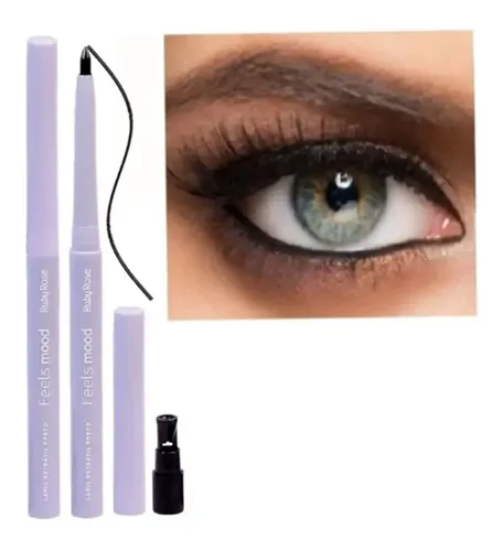 Delineador Retractil Para Ojos Negro Feels Mood Ruby Rose Efecto Mate