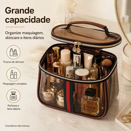 Bolsa De Maquillaje Transparente Grande Neceser De Viaje
