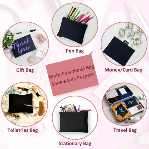 Bolsas De Maquillaje Koolmox 20 Bulk, Lisas, De Lona Negra,