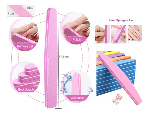 Lima Sponge X2 Buffer 100/180 Uñas Esculpidas Manicura