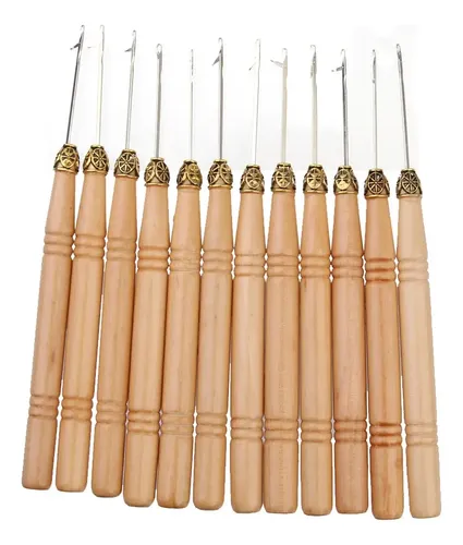 12pcs Extensión Del Cabello Gancho Herramienta De Tracción
