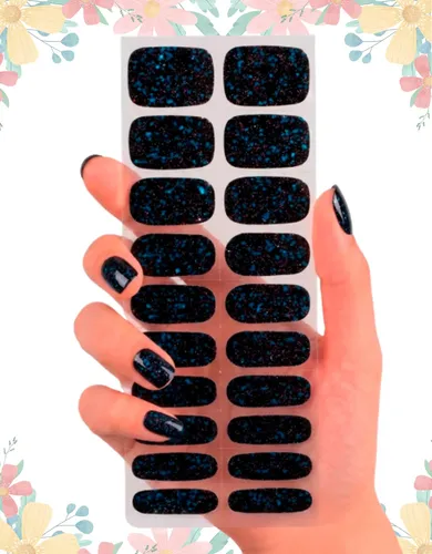 Stickers De Uñas Gel X22 Adhesivas Con Diseño Sin Lámpara Uv